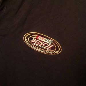 Embroidered Busch Series NASCAR polo w Busch glass